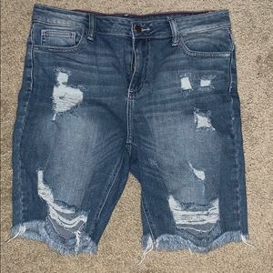 Denim Distressed Bermuda Short
